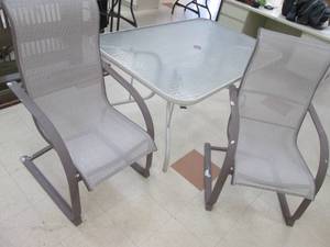 Metal Frame Outdoor Patio Table Wit...