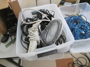(2) Totes With Lids, and (1) Box of...
