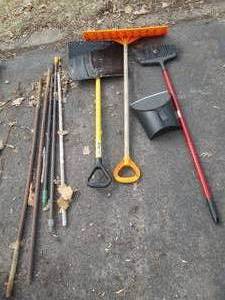 Shovels, Handles, Broom, & Dustpan...