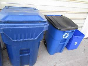 (2) Large Rolling Recycling Bins & ...