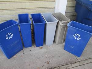 (6) Trash, Recycling Bins...