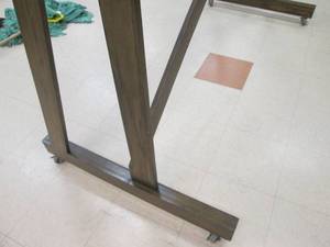 Handmade One-Piece Commerical Grade Wood Framed Whiteboard Excellent Condition 74 X 84 X 35 On Lockable Wheels See Photos