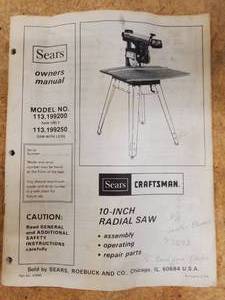 lot 11 image: 10 Craftsman Radial Saw