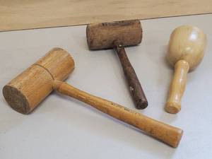 lot 23 image: (3) Woodworking Chisel Hammers