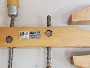 lot 25 image: (2) Woodworking Hempe Wooden Clamps