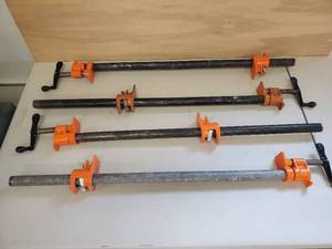 lot 22 image: (4) 30 L Woodworking Pipe Clamps