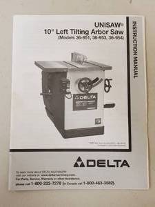 lot 1 image: Excellent Condition Industrial Delta Unisaw Table Saw with a Saw Fence System on a Rolling Base