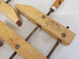 lot 31 image: (1) Hempe & (1) JorgensenWoodworking Wooden Clamps