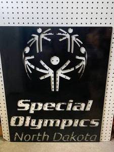 Special Olympics North Dakota Metal Sign 24�X30 Weighs Over 20 Pounds�