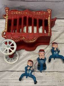 Antique Cast Iron Overland Circus, Bear, Men