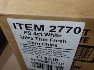 32 lb. white frozen corn chips for ...