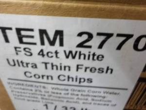 32 lb. white frozen corn chips for ...