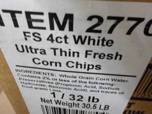 32 lb. white frozen corn chips for ...