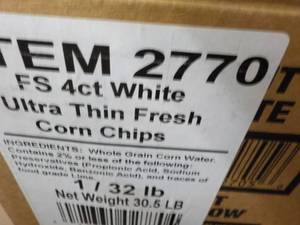 32 lb. white frozen corn chips for ...
