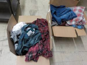 2 boxes mens previously worn cloth...