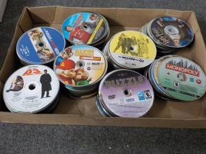 300 or more DVDs, CDs Audio books...
