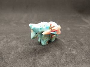 lot 170 image: Turquoise Hand carved Horse