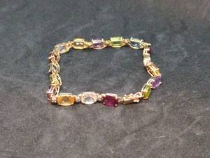 lot 111 image: 14k Gold Bracelet with Colorful Stones