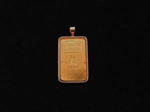 lot 124 image: Fine Gold Gold Bar Pendant