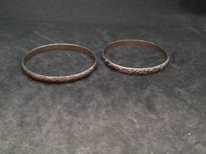 lot 153 image: Two Sterling Silver Bangle Bracelets