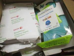 box of misc. printer paper ...