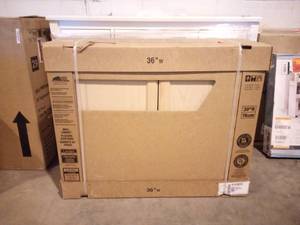 lot 30 image: Hampton Assembled 36x30x12 in. Wall Kitchen Cabinet in Unfinished Beech by Hampton Bay