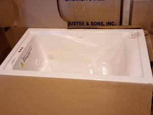 lot 49 image: EverClean 72 in. Acrylic Rectangular Drop-in Whirlpool Bathtub in White by American Standard