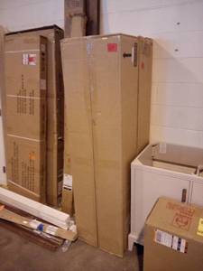 lot 55 image: Hampton Harbor 15 in. W x 10 in. D x 67-12 in. H Linen Cabinet in White by Home Decorators Collection