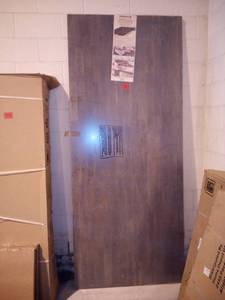 lot 72 image: Acacia 8 ft. L x 40 in. D x 1 in. T Butcher Block Island Countertop in Dusk Grey Wood Oil Stain by Interbuild