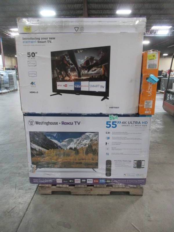 lot 2 image: UNTOUCHED Wholesale Pallet of 40 43 50 & 55 Smart Ultra HD TVs - $ 4,316.77 RETAIL VALUE - SOLD AS IS