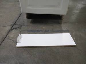 lot 202 image: Hampton Bay Assembled 18x34.5x24 in. Pull Out Trash Can Base Kitchen Cabinet in Satin White KBW18-SW