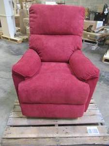 lot 221 image: Merax Red Power Lift Chair with Massage Soft Fabric Upholstery Recliner Chair PP192721AAJ