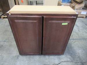 lot 302 image: Hampton Bay Assembled 36x36x12 in. Wall Kitchen Cabinet in Cognac KW3636-COG
