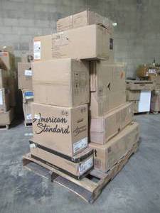 lot 321 image: WHOLESALE MIXED PALLET OF BATHROOM CABINETS AND OTHER REMODEL ITEMS
