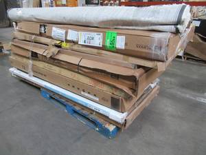 lot 100 image: WHOLESALE MIXED PALLET OF MICELLANOUS INTERIOREXTERIOR DOORS, RUGS AND MORE