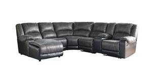 lot 1A image: Ashley Furniture Nantahala 6-piece Reclining Sectional in Slate - BRAND NEW - $1,400 RESERVE