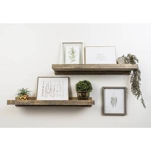 lot 112 image: Del Hutson Designs Rustic Luxe 36 in. W x 10 in. D Floating Gray Decorative Shelves (Set of 2), DHD1087gr