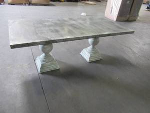 lot 114 image: A&B Home Aramis Aged Metal Top Dining Table, FD39210. - Scratch and Dent.