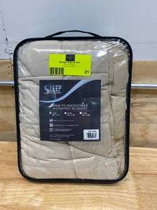 lot 21 image: SLEEP PHILOSOPHY Mink to Microfiber Sand 48 in. x 72 in. 12 lbs. Weighted Blanket