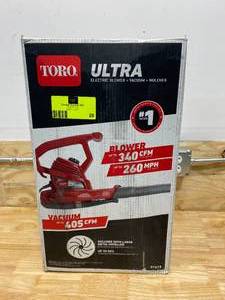 lot 28 image: TORO Ultra 260 MPH 340 CFM Electric 12 Amp BlowerVacuumMulcher