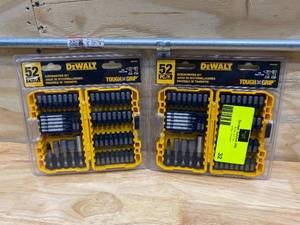 lot 32 image: DEWALT Lot of 2-  Tough Grip 52-Piece Screwdriver Bit Sets w Hard Carrying Case