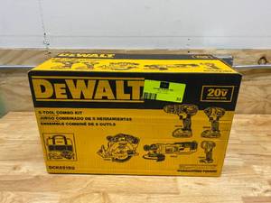 lot 33 image: DEWALT 20-Volt MAX Cordless Combo Kit (5-Tool) with (2) 20-Volt 2.0Ah Batteries & Charger