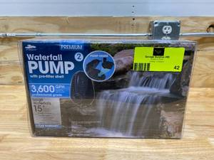 lot 42 image: SMARTPOND 3600-GPH Submersible Waterfall Pump (retails for $198)