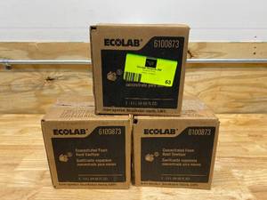 lot 63 image: ECOLAB Lot of 3 Cases of- Concentrated Foam Hand Sanitizer (3- 1.3 L Bottles Per Case). Expired 022017