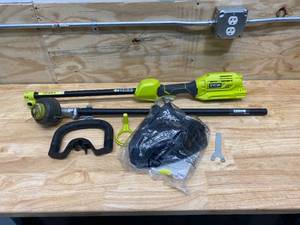 lot 84 image: RYOBI 40-Volt Lithium-Ion Cordless Attachment Capable String Trimmer (Tool Only)
