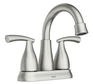 lot 93 image: MOEN Essie 2-Handle 4 in. Centerset Bathroom Faucet in Spot Resist Brushed Nickel
