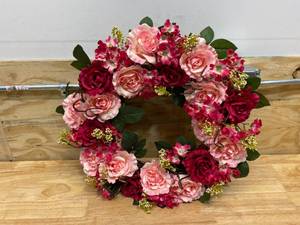 lot 111 image: NATIONAL TREE COMPANY Mixed Rose Spring Wreath