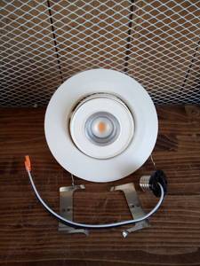 lot 6 image: 6 in. 3000K Integrated LED Recessed Trim Gimbal Light with Adjustable Beam Angle and Bulb Direction 670 Lumens Dimmable by Commercial Electric