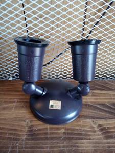 lot 65 image: Twin-Head Bronze Outdoor Flood Light for Outdoor Security Lighting by Commercial Electric