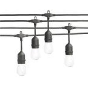 lot 113 image: 48 Ft - 24-Light IndoorOutdoor Commercial String Light with S14 Single Filament LED Bulbs
